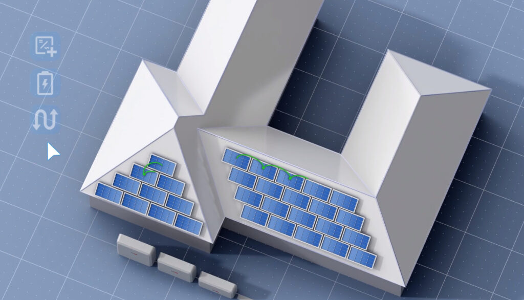 solar edge roof layout with panels
